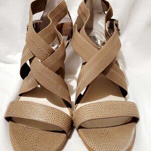 Michael Kors Criss Cross Ankle Strap Buckle Sandal Heels